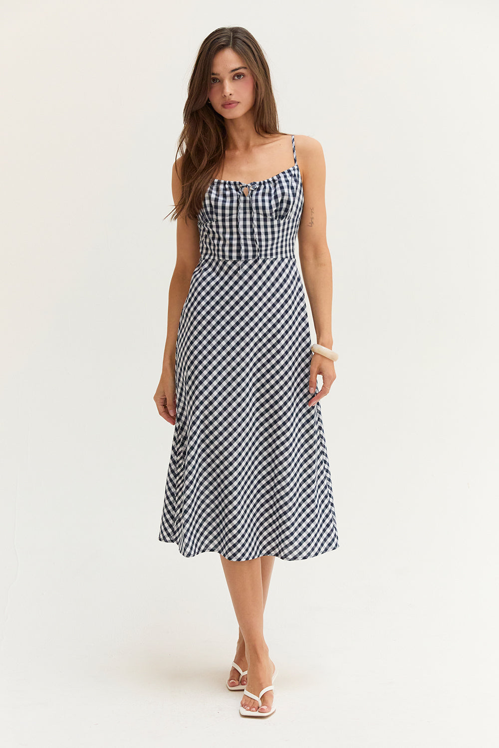 Florence Gingham Slip Midi Dress