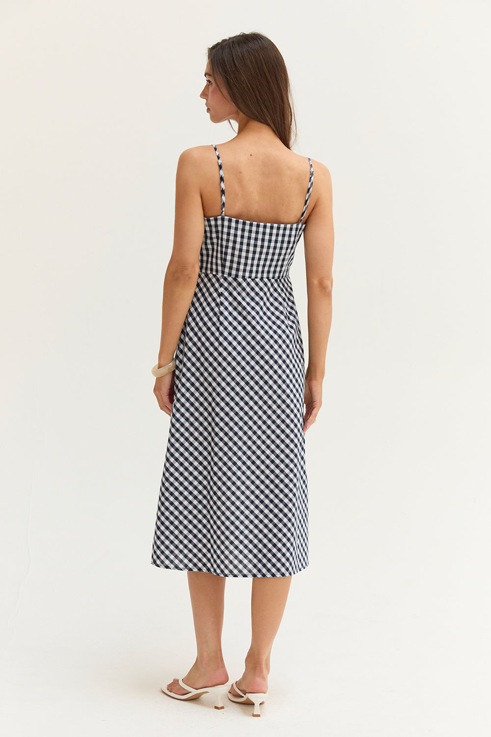 Florence Gingham Slip Midi Dress