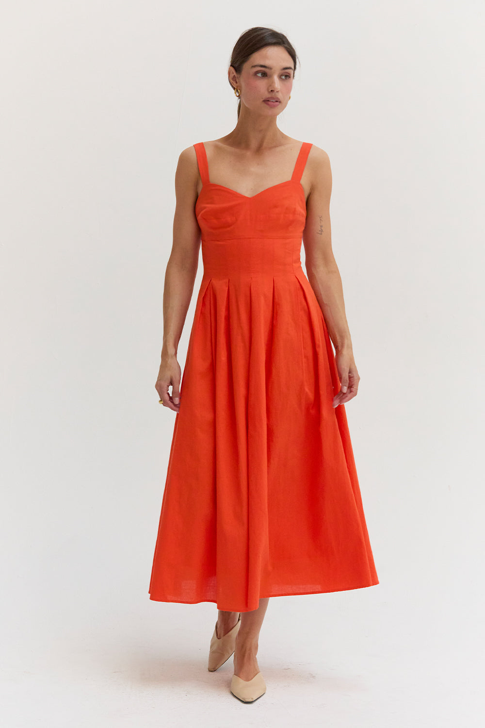 Valerie Bustier Cotton Midi Dress