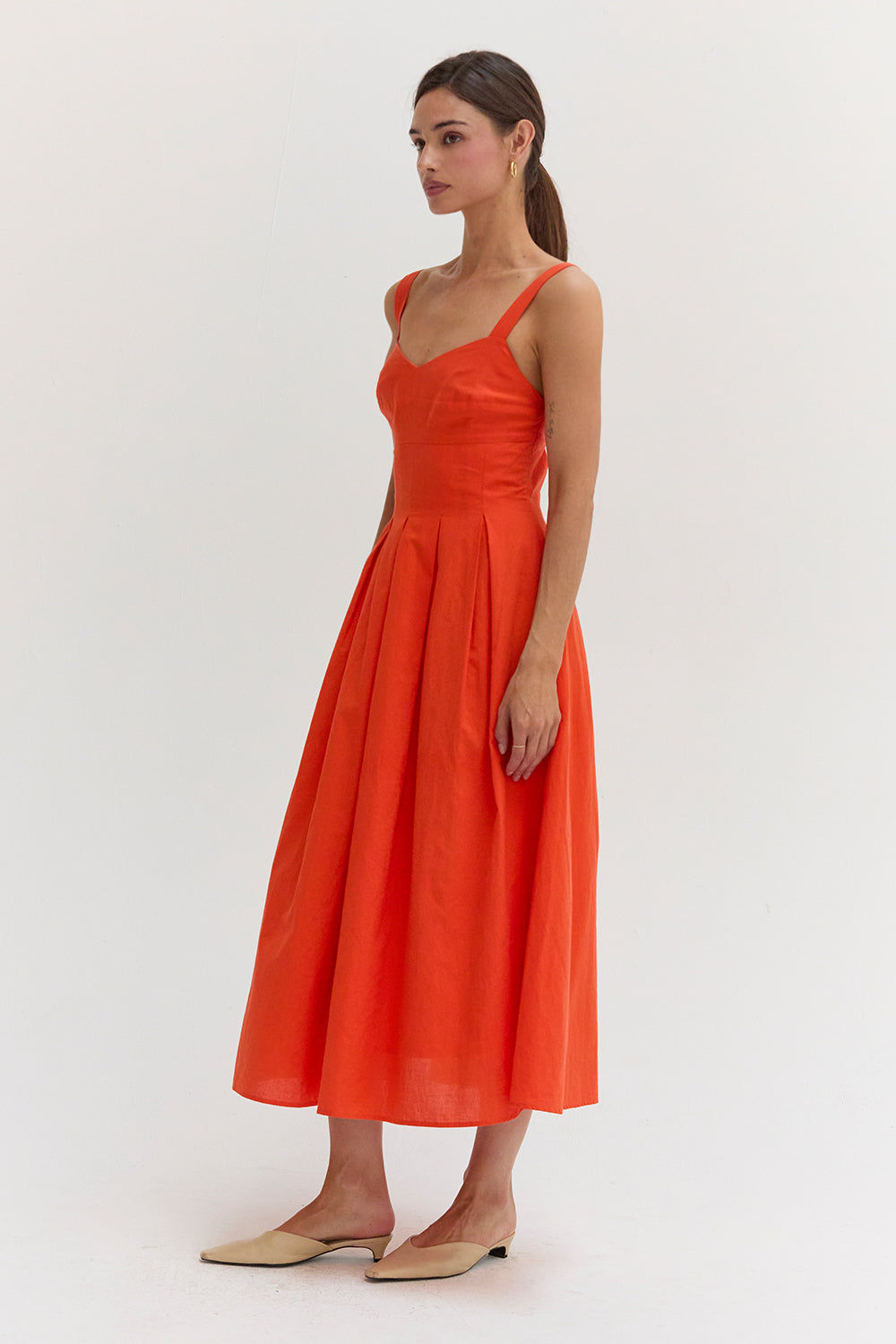 Valerie Bustier Cotton Midi Dress