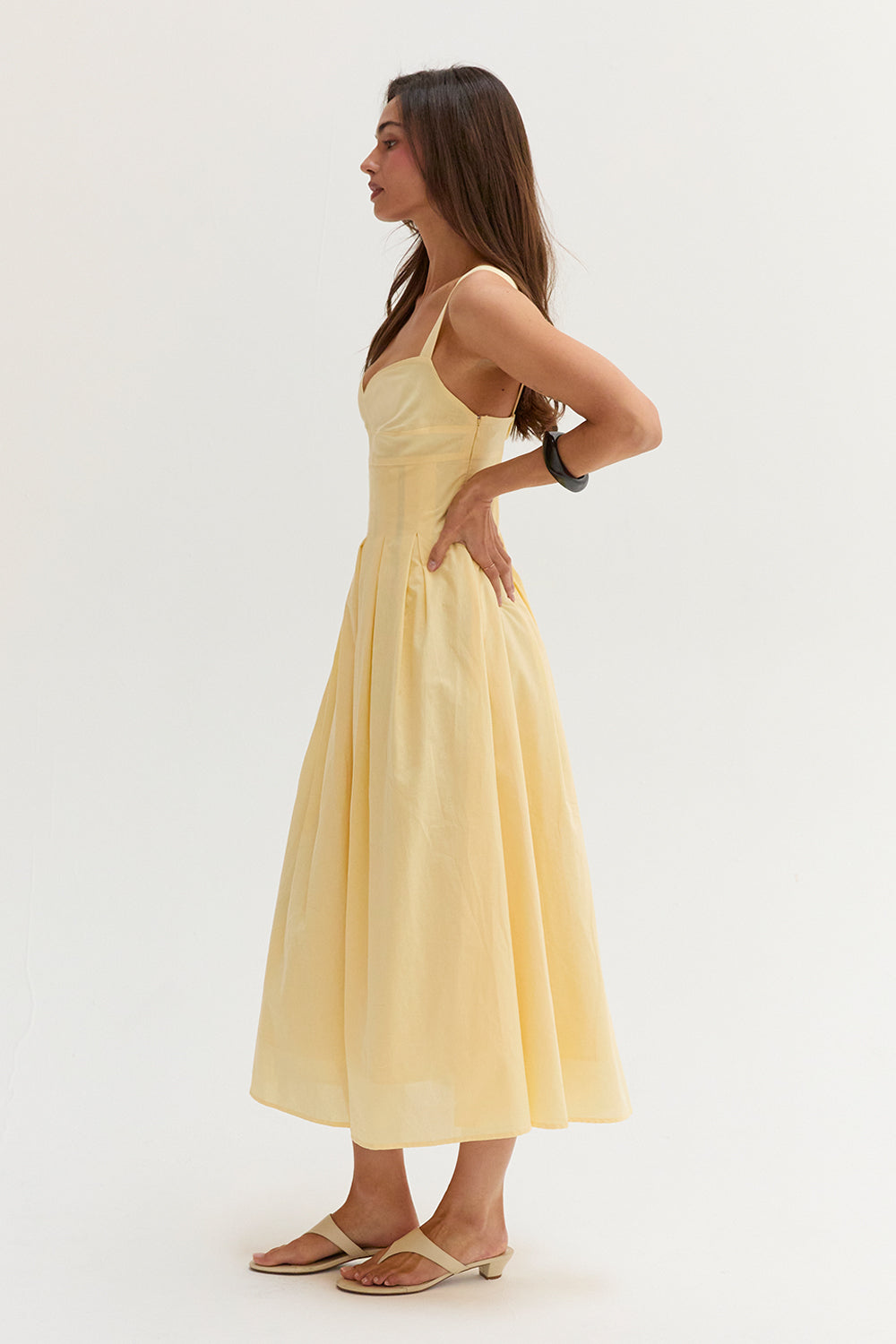 Valerie Bustier Cotton Midi Dress
