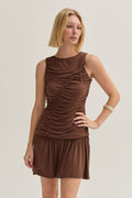 Alondra Ruched Knit Mini Dress