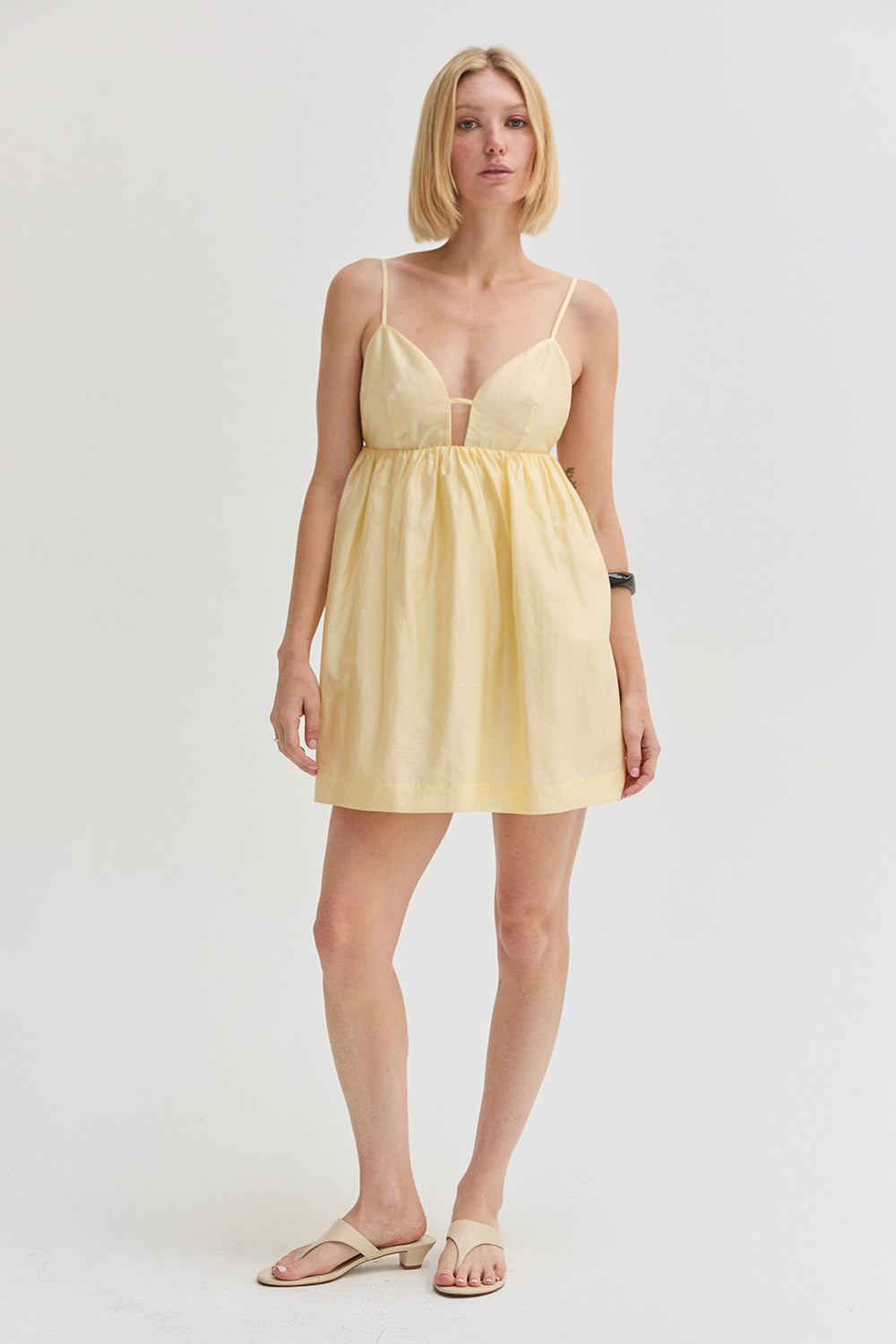 Sylvie Babydoll Tencel Blend Mini Dress