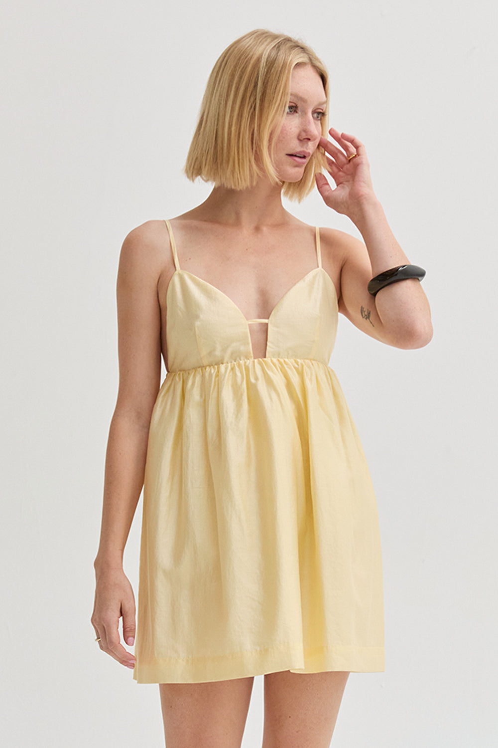 Sylvie Babydoll Tencel Blend Mini Dress