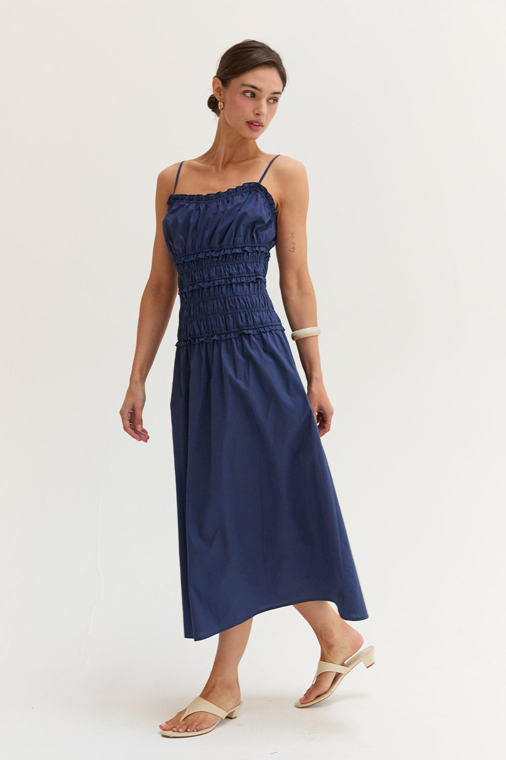 Jamie Scoop Neck Poplin Midi Dress