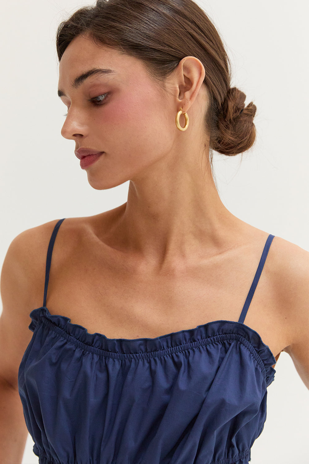 Jamie Scoop Neck Poplin Midi Dress