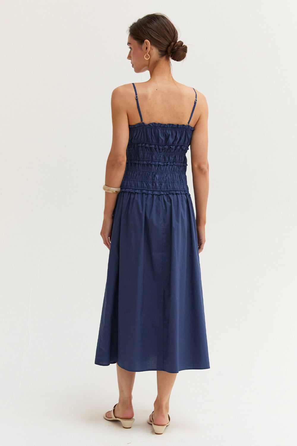 Jamie Scoop Neck Poplin Midi Dress