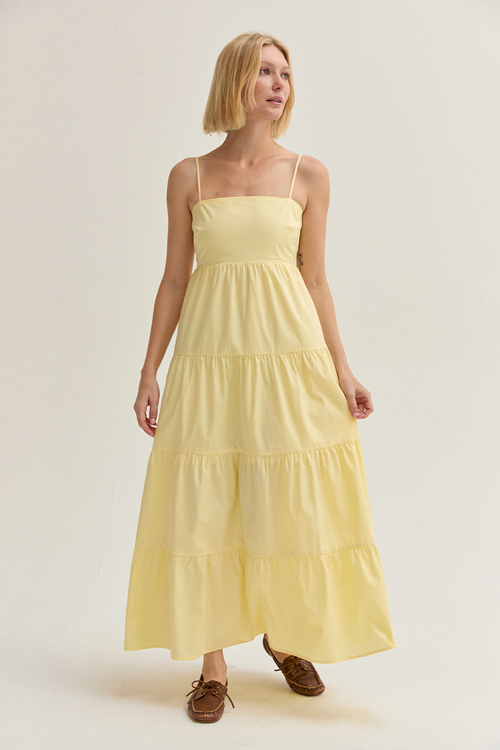 Iris Poplin Tiered Maxi Dress