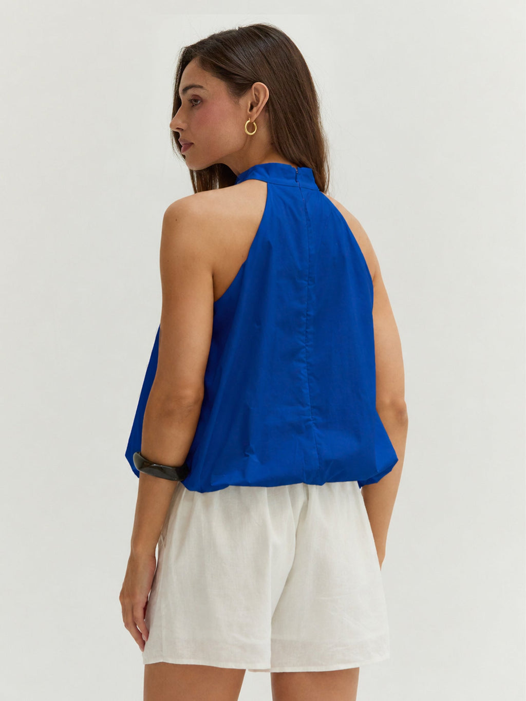 Rachel Bubble Hem Poplin Halter Top