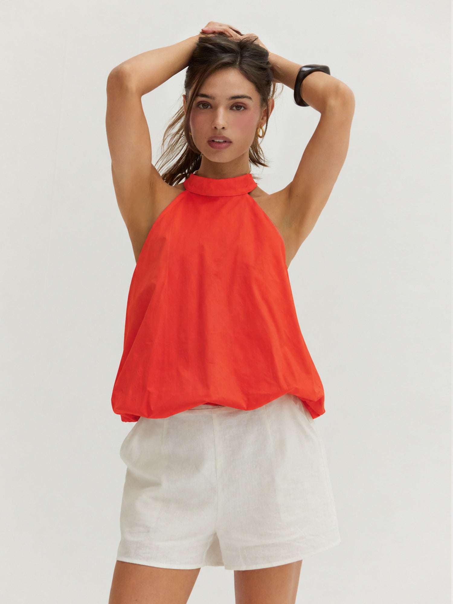 Rachel Bubble Hem Poplin Halter Top