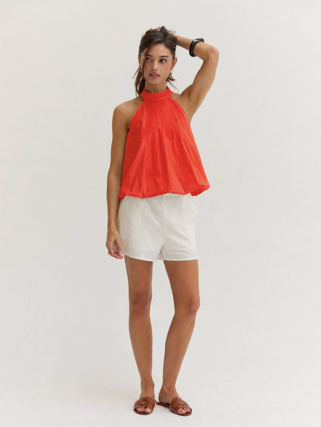 Rachel Bubble Hem Poplin Halter Top