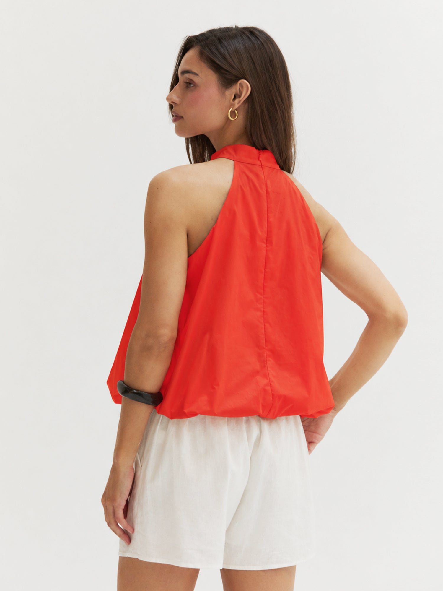 Rachel Bubble Hem Poplin Halter Top