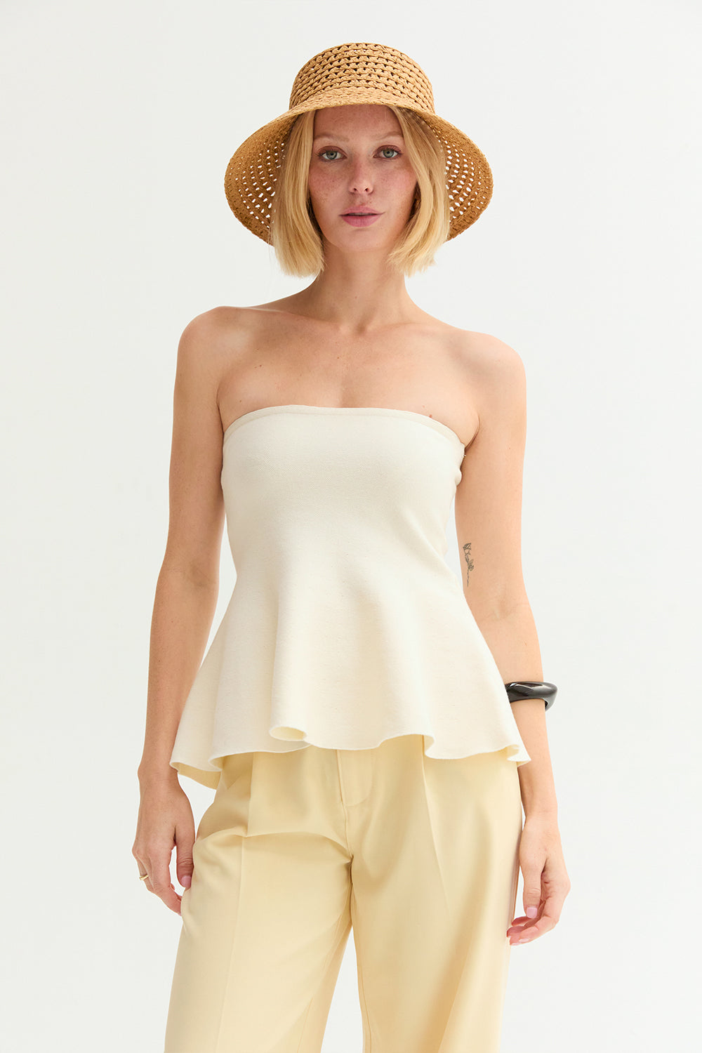 Bella Jacquard Knit Peplum Top