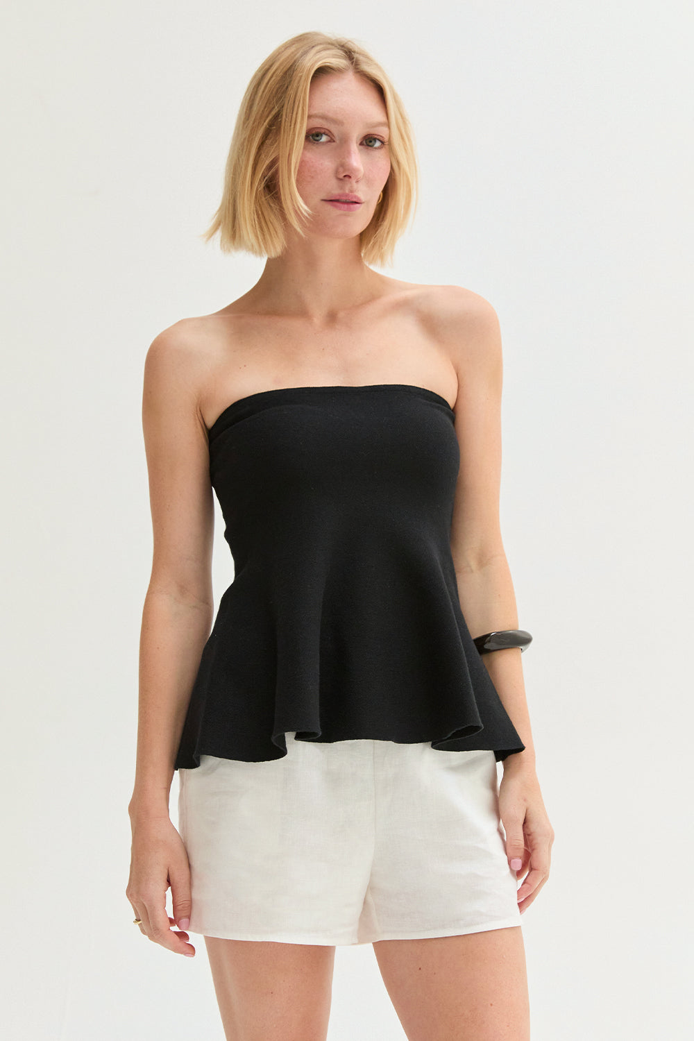 Bella Jacquard Knit Peplum Top