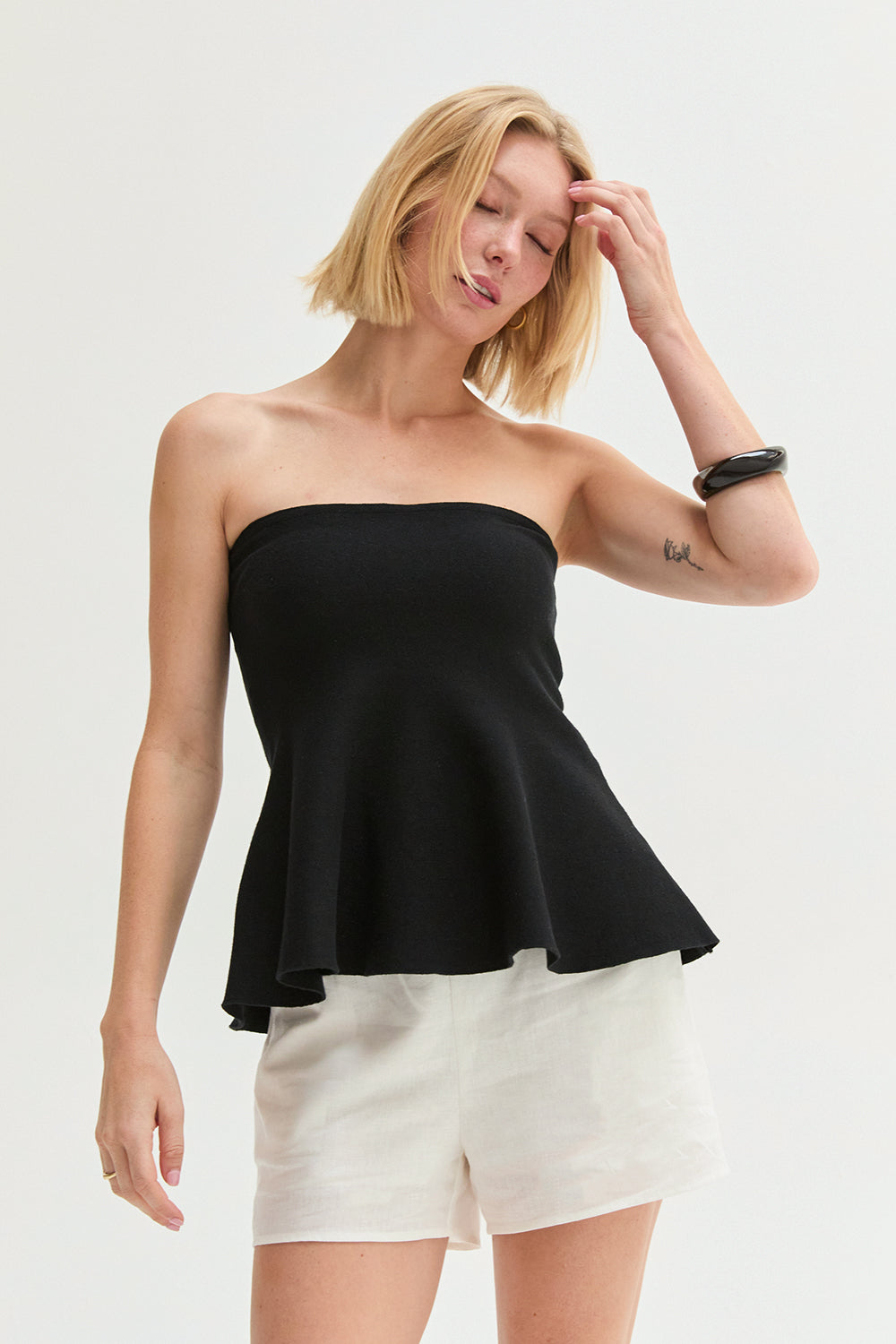 Bella Jacquard Knit Peplum Top