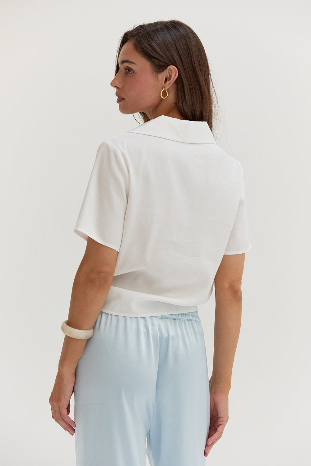 Anna Front Tie Short Sleeve Blouse