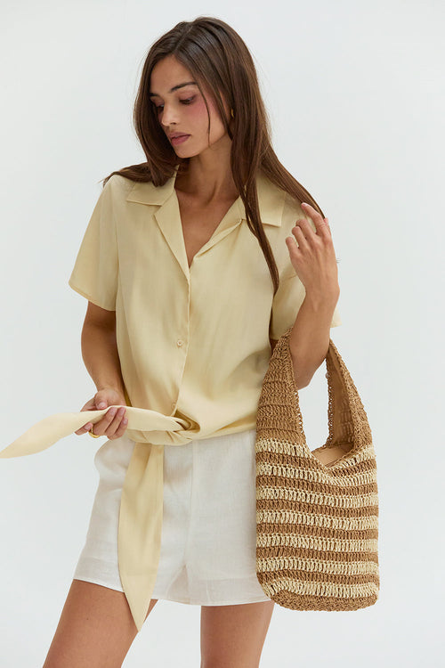 Anna Front Tie Short Sleeve Blouse