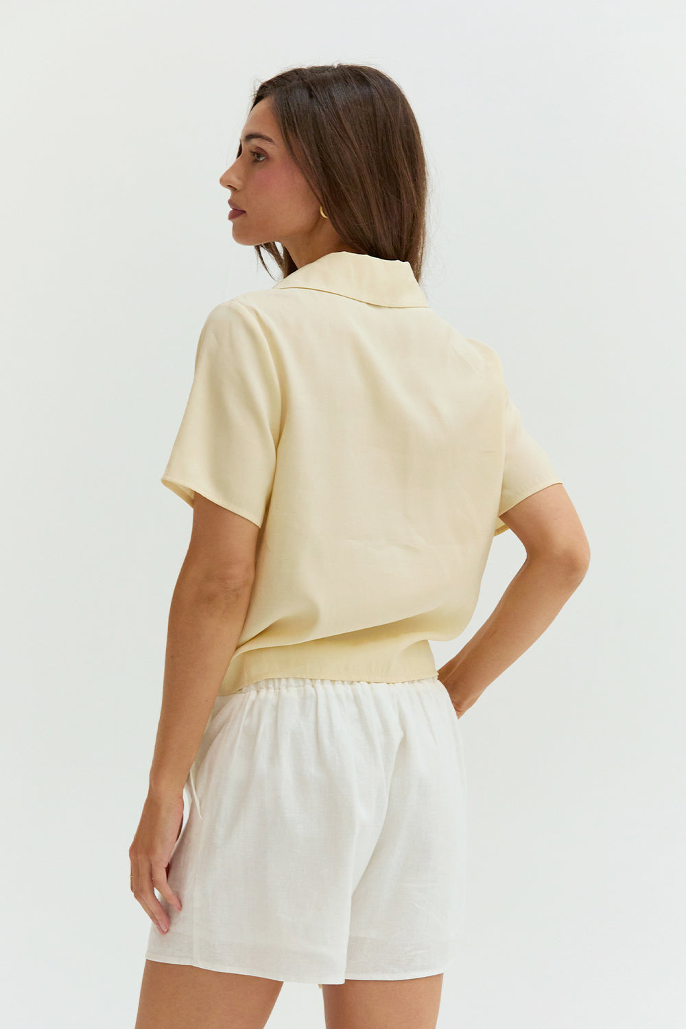 Anna Front Tie Short Sleeve Blouse