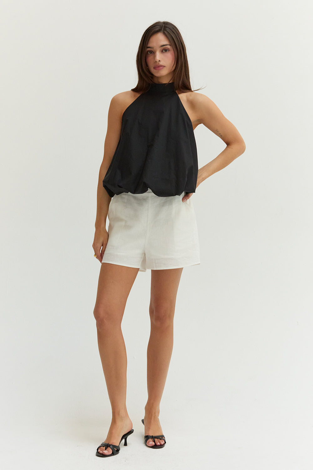 Rachel Bubble Hem Poplin Halter Top