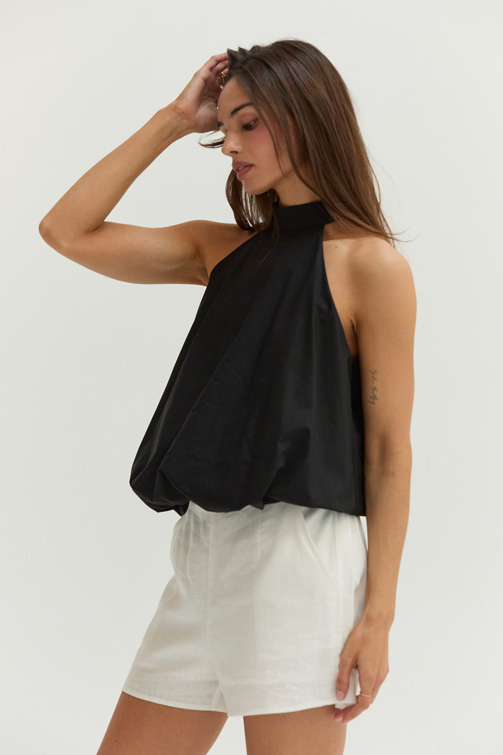 Rachel Bubble Hem Poplin Halter Top