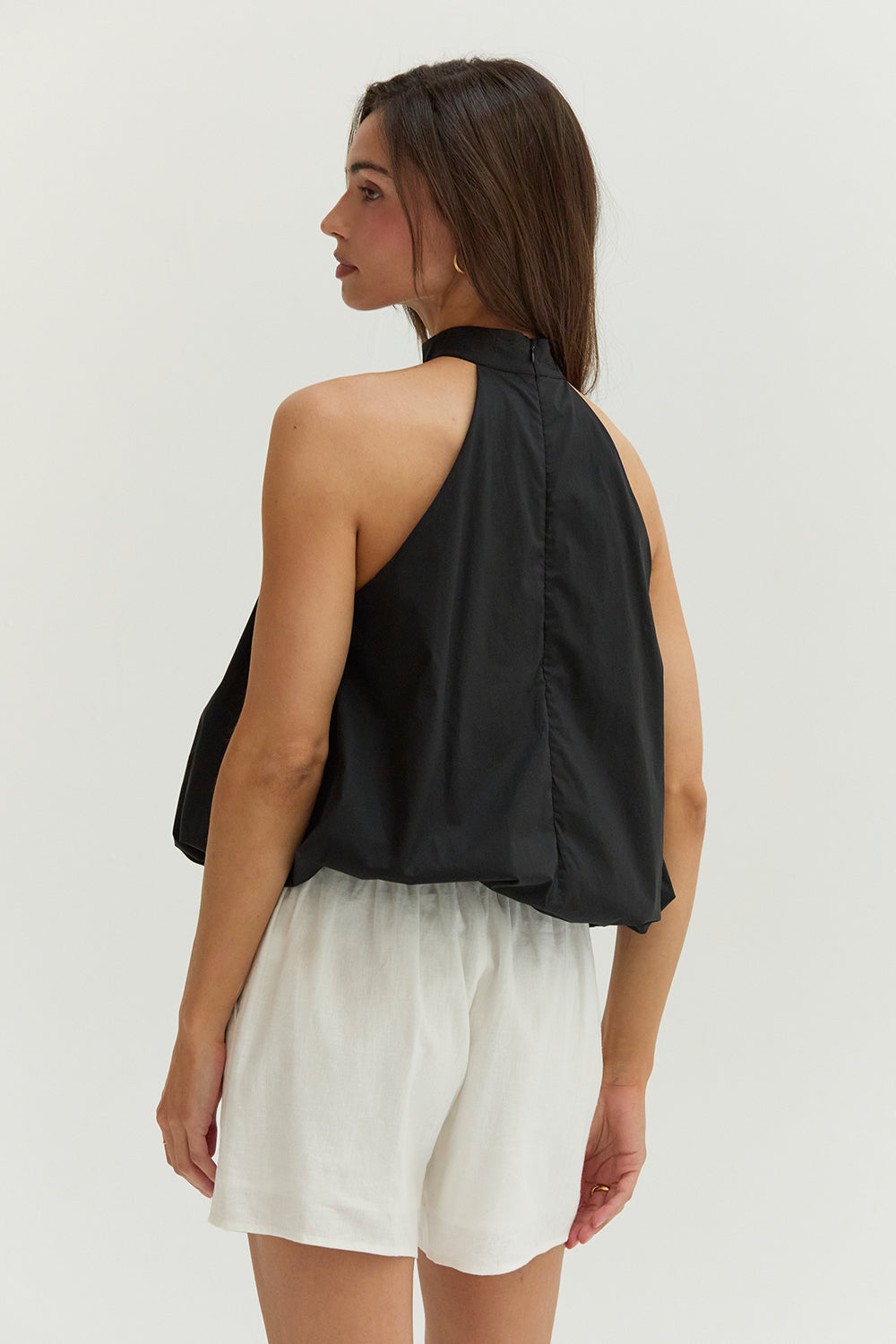 Rachel Bubble Hem Poplin Halter Top