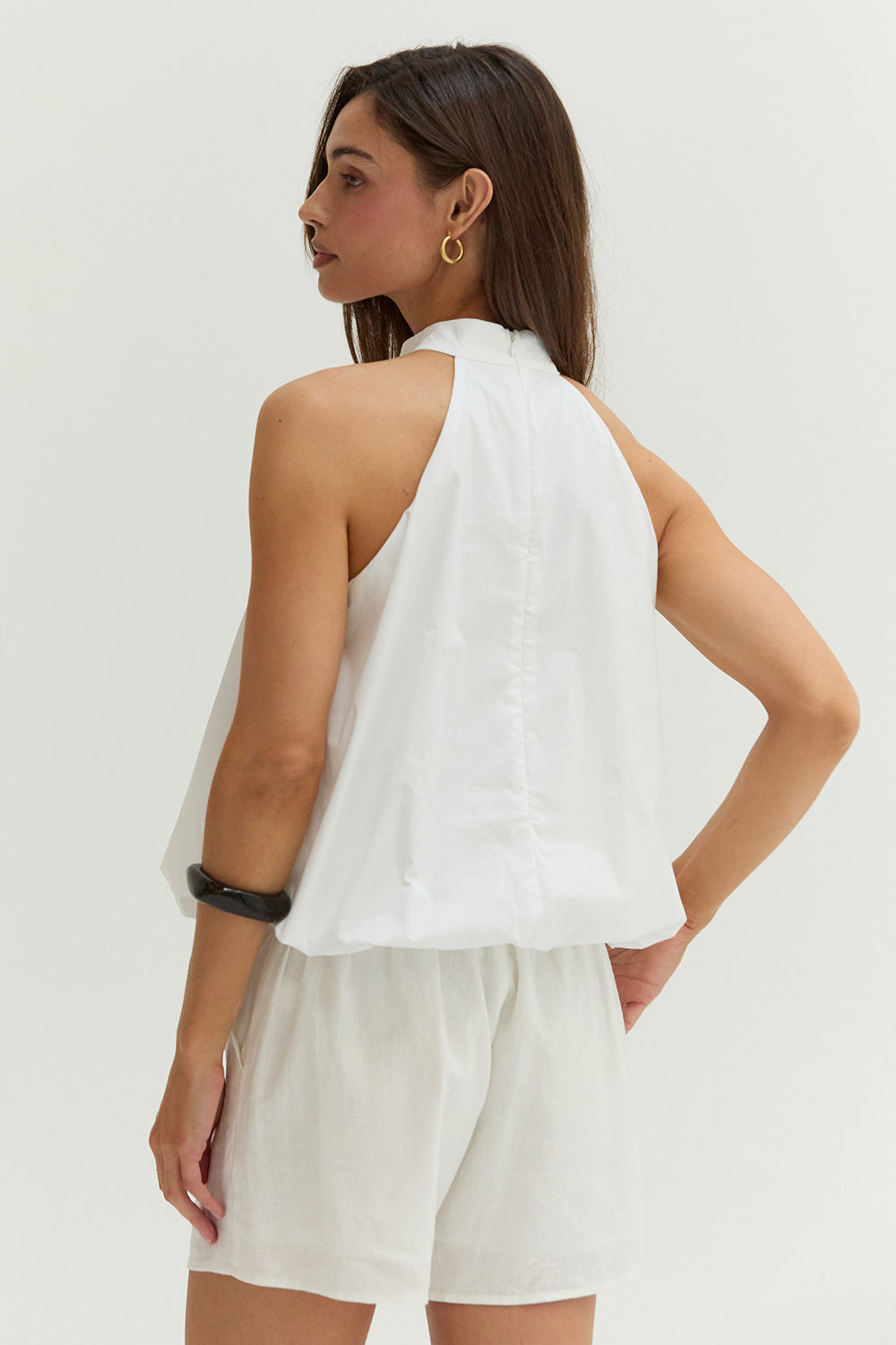 Rachel Bubble Hem Poplin Halter Top